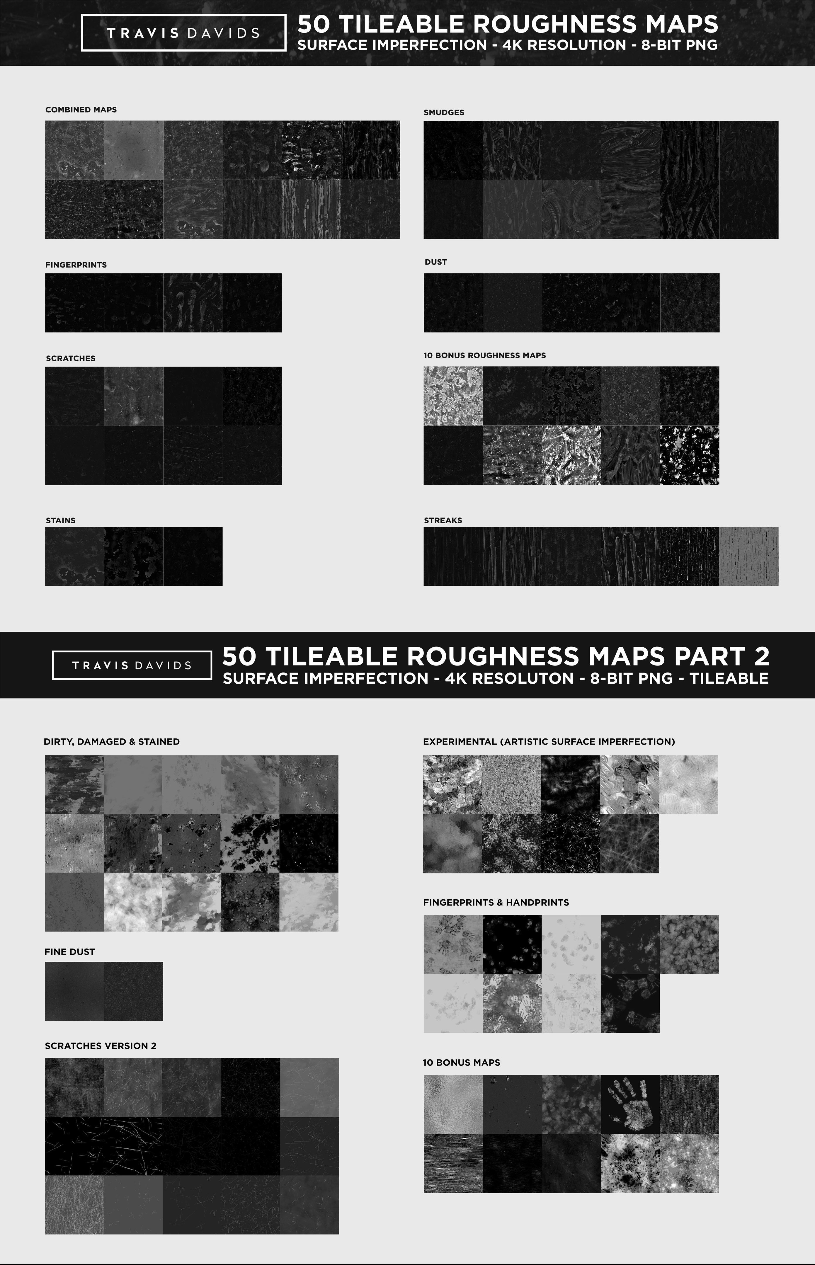 ULTIMATE PACK - 150 Tileable Roughness Maps - Part 1 And 2 Texture_3