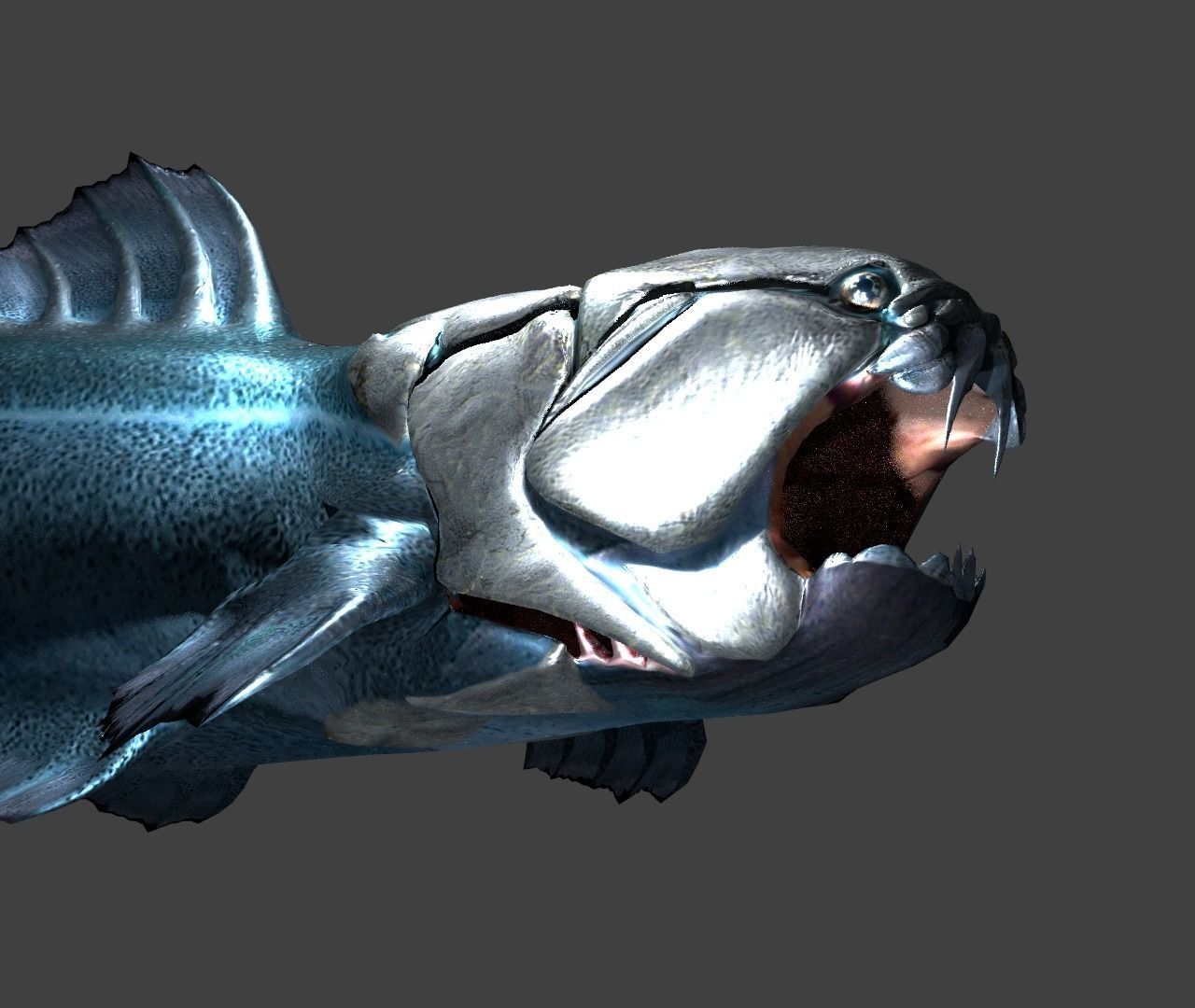 Dunkleosteus fish Low-poly 3D model_9