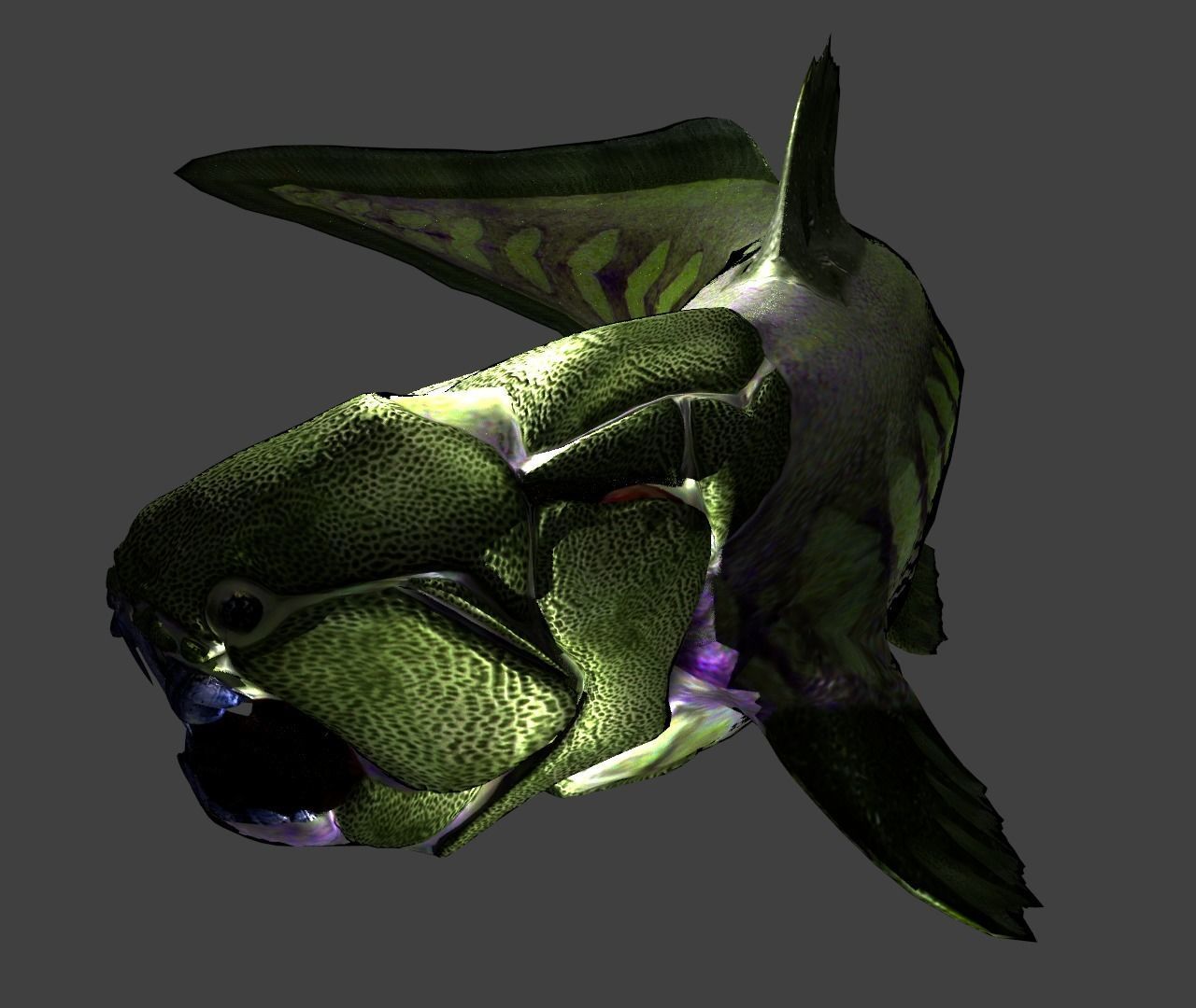 Dunkleosteus fish Low-poly 3D model_4