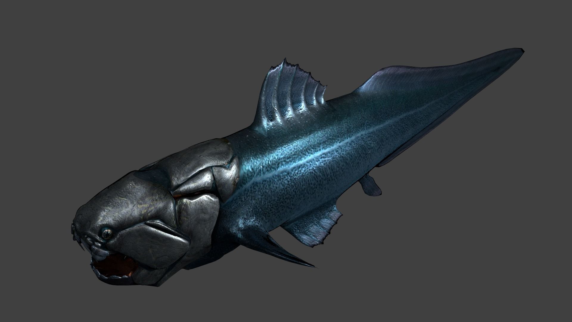 Dunkleosteus fish Low-poly 3D model_10