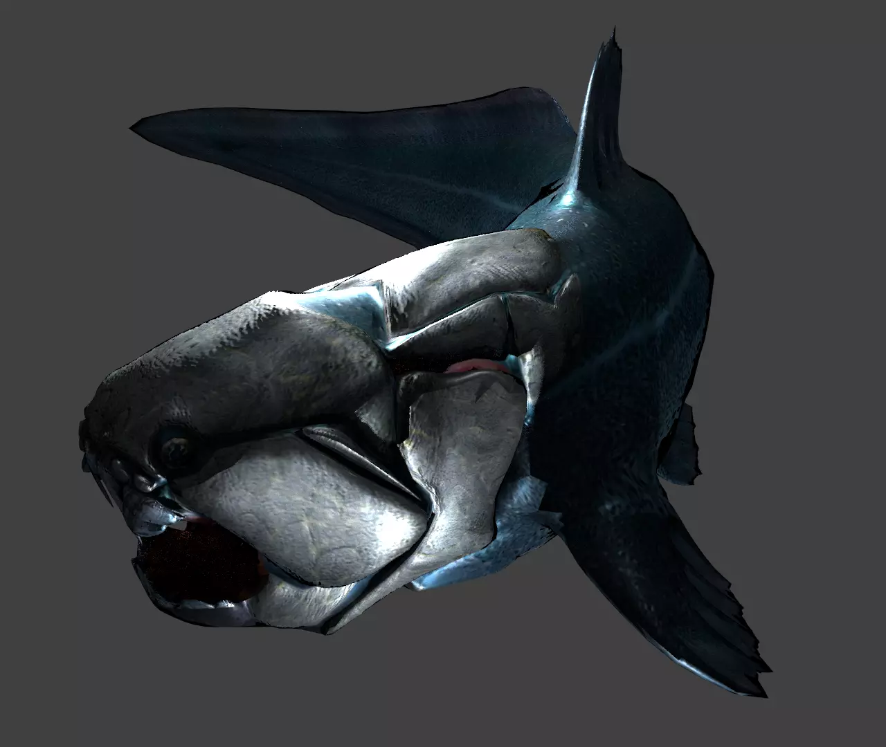 Dunkleosteus fish Low-poly 3D model_0
