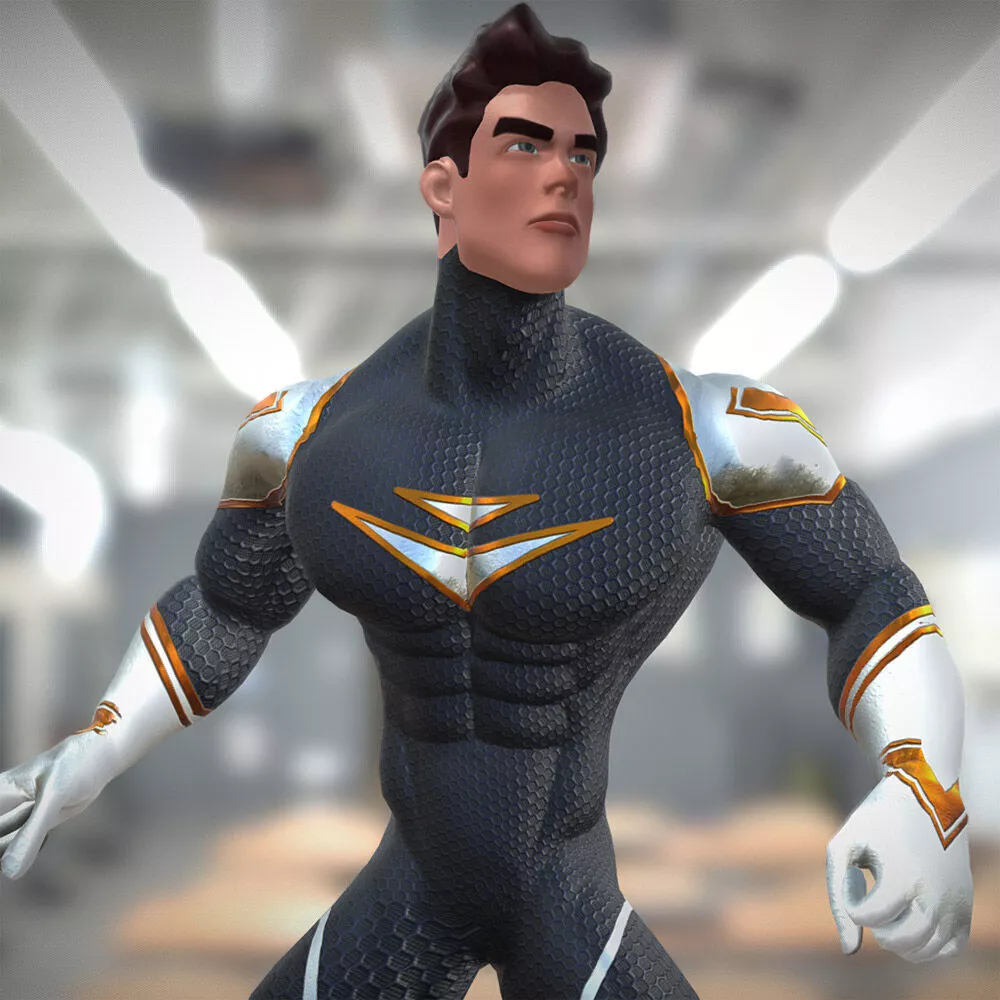 3DRT - SuperHero Low-poly 3D model