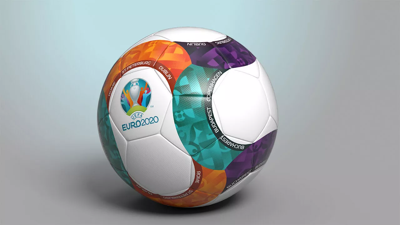 Euro 2020 Official Match Ball Low-poly 3D model