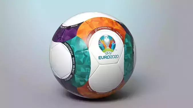 Euro 2020 Official Match Ball  Low-poly 3D model