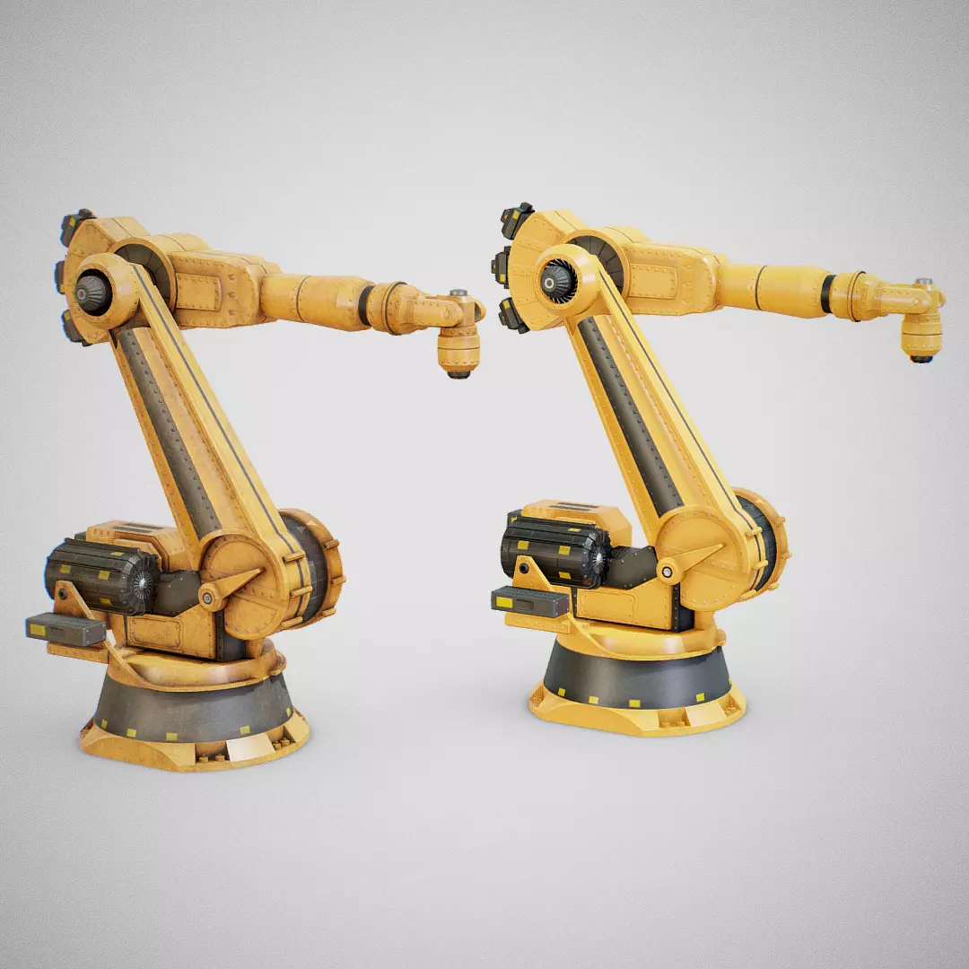 Industrial Robot Arm - Generic 01 Low-poly 3D model_0