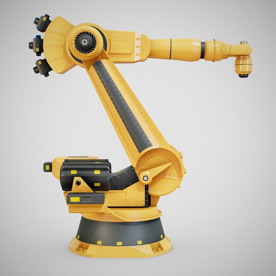 Industrial Robot Arm - Generic 01 Clean Low-poly 3D model_6