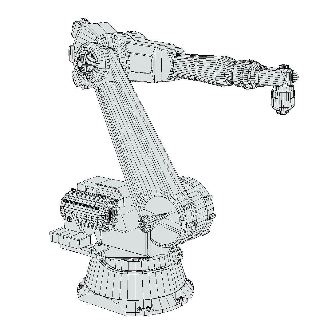 Industrial Robot Arm - Generic 01 Clean Low-poly 3D model_7