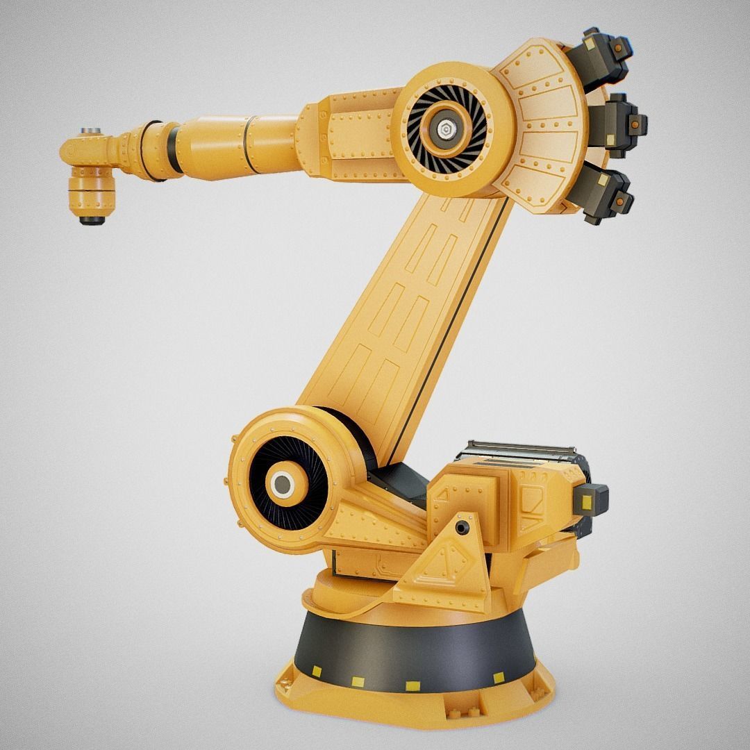 Industrial Robot Arm - Generic 01 Clean Low-poly 3D model_2