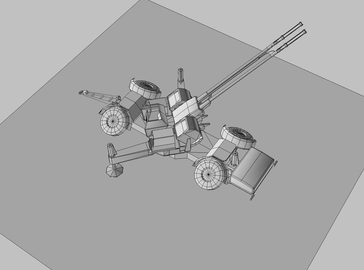 Skyguard Oerlikon area defense system Low-poly 3D model_10