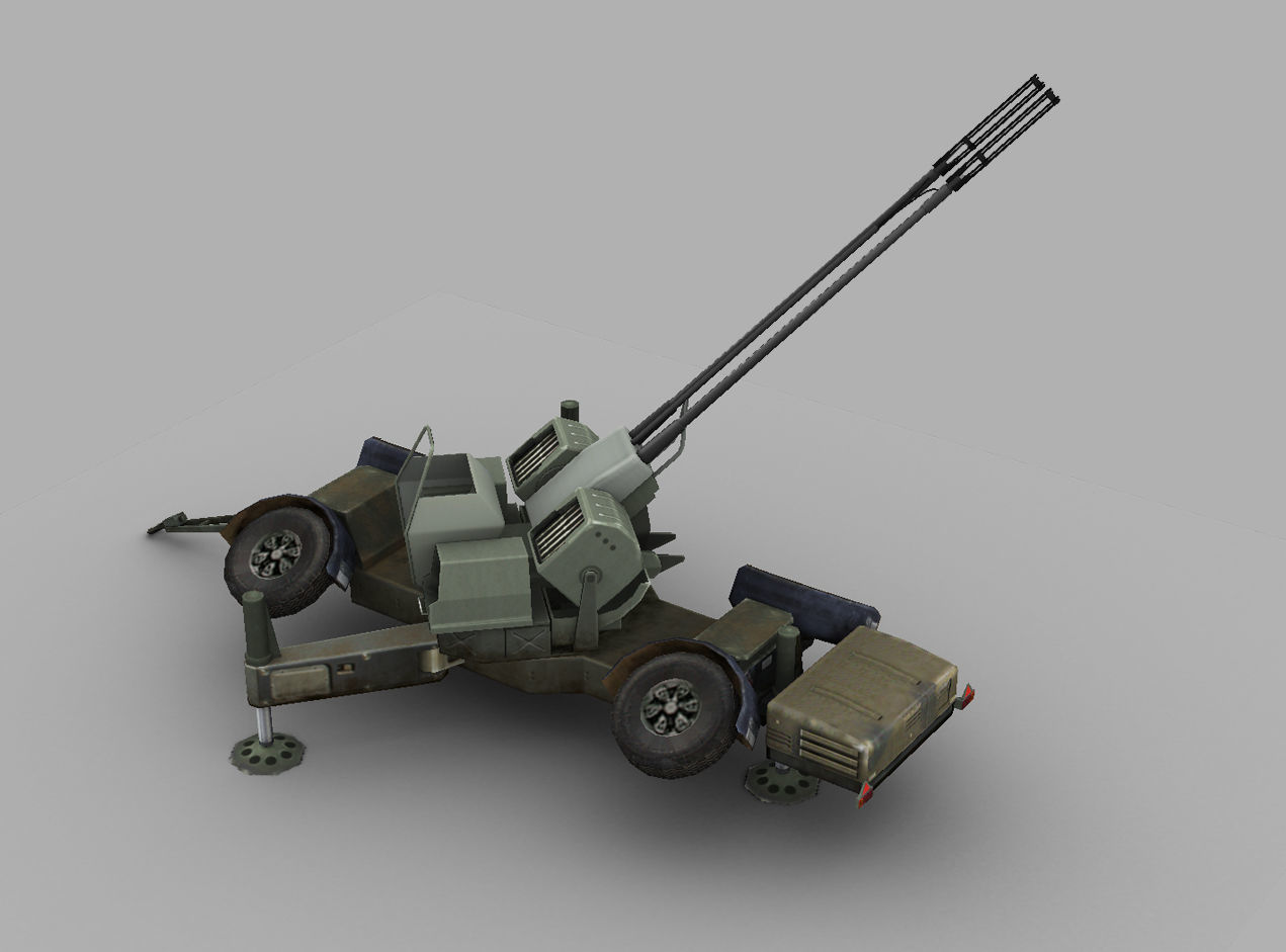Skyguard Oerlikon area defense system Low-poly 3D model_2