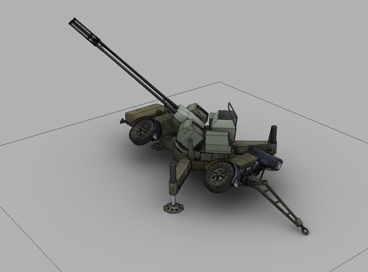 Skyguard Oerlikon area defense system Low-poly 3D model_8