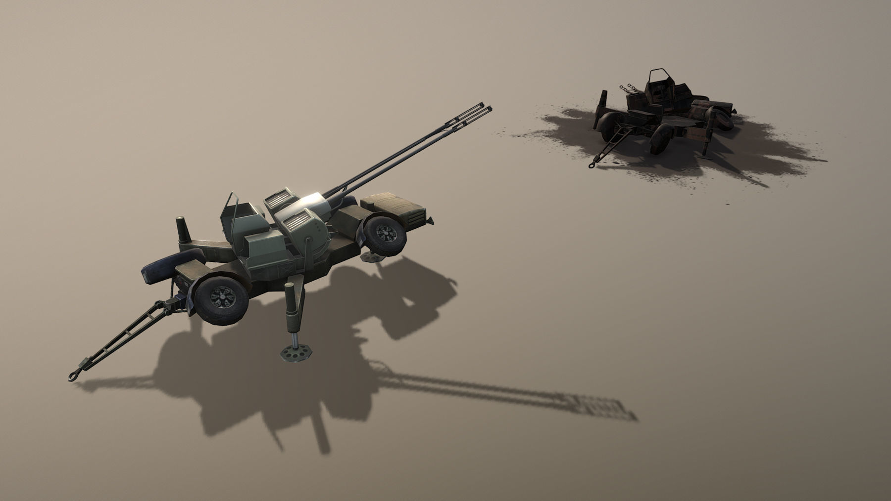 Skyguard Oerlikon area defense system Low-poly 3D model_3