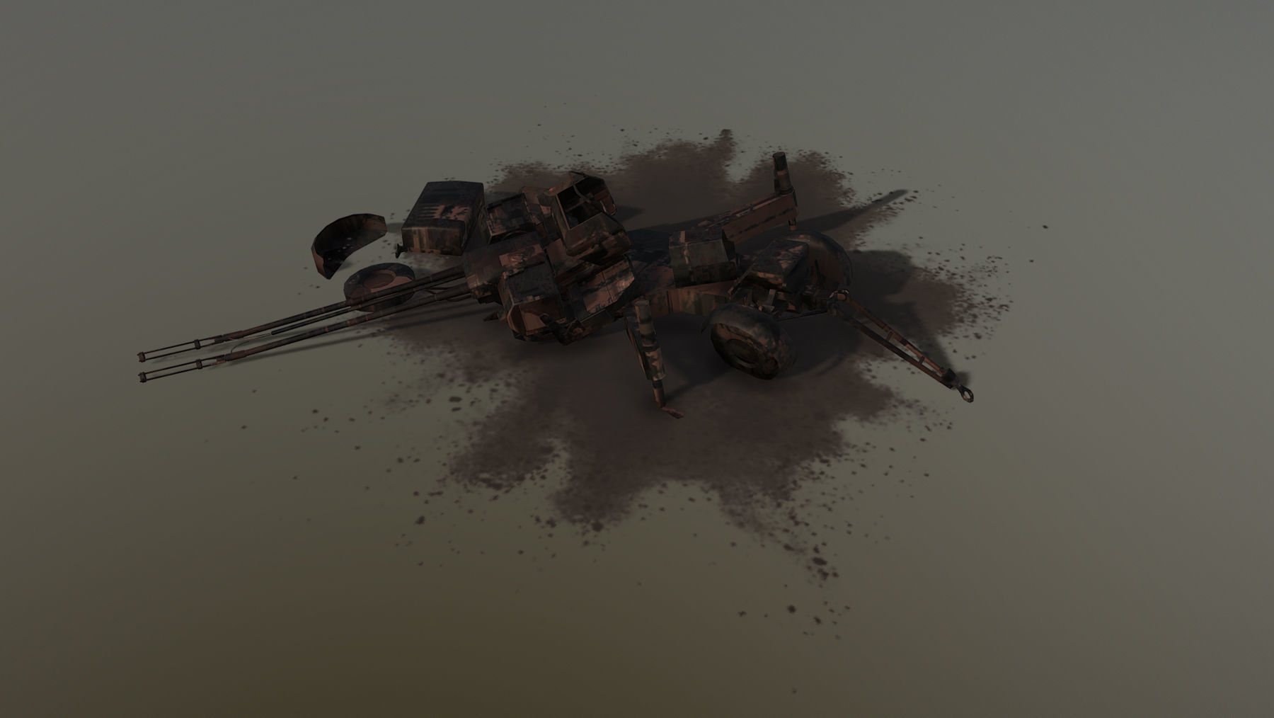 Skyguard Oerlikon area defense system Low-poly 3D model_5