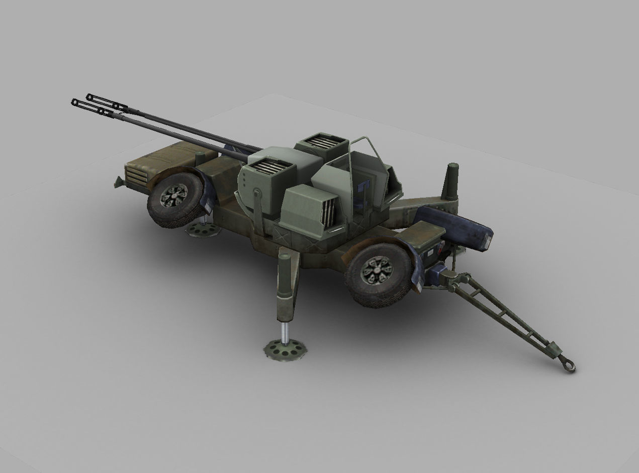 Skyguard Oerlikon area defense system Low-poly 3D model_6