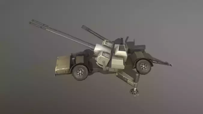 Skyguard Oerlikon area defense system Low-poly 3D model