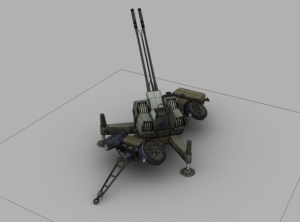Skyguard Oerlikon area defense system Low-poly 3D model_7