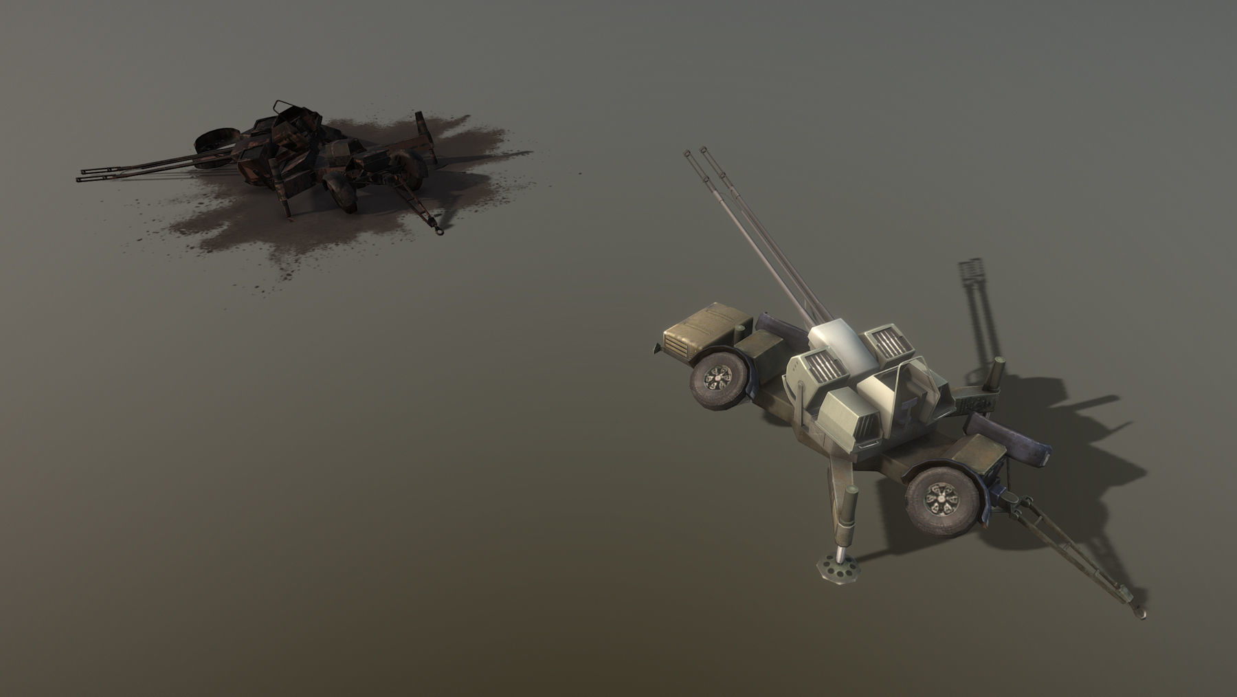 Skyguard Oerlikon area defense system Low-poly 3D model_1