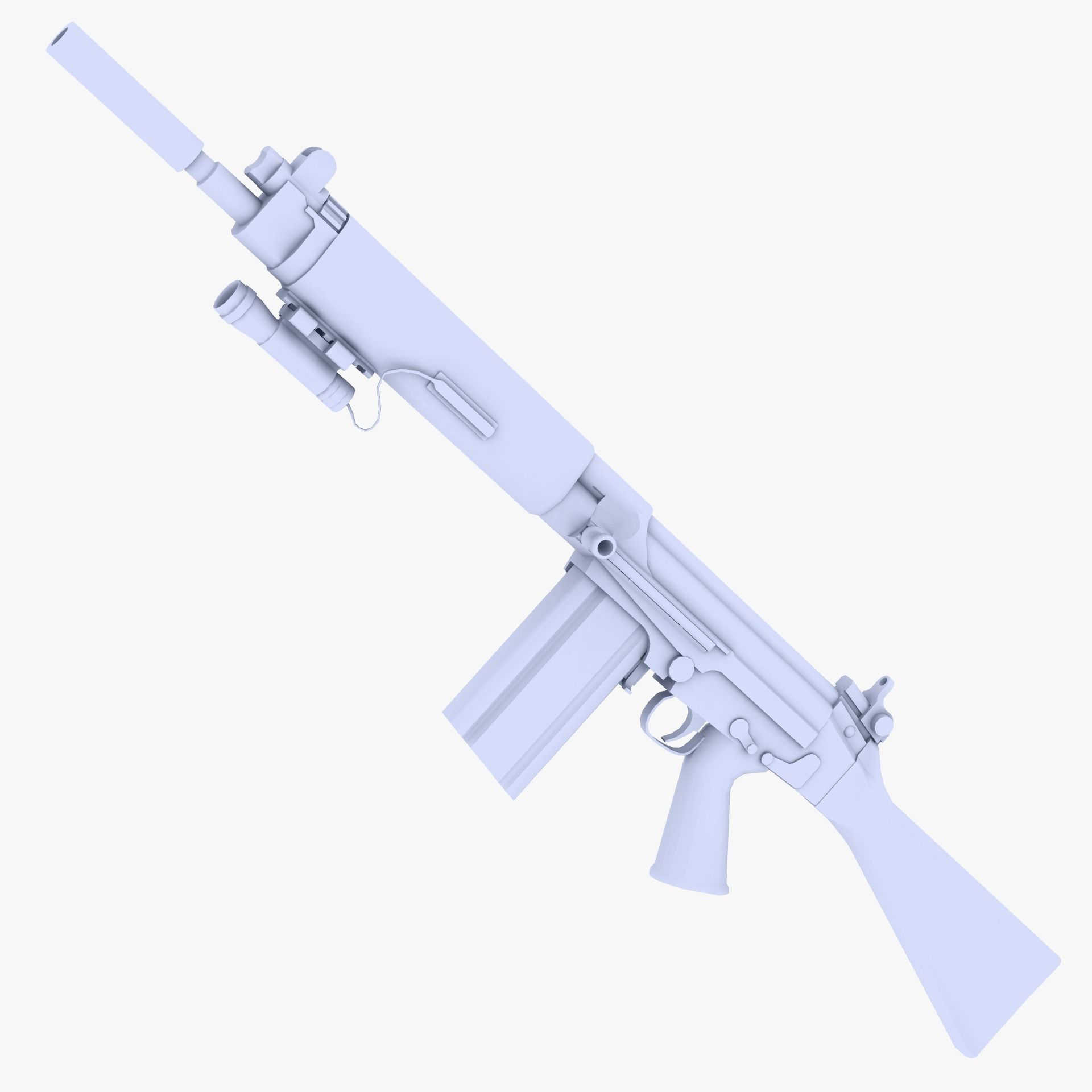 FN Fal  Low-poly 3D model_1