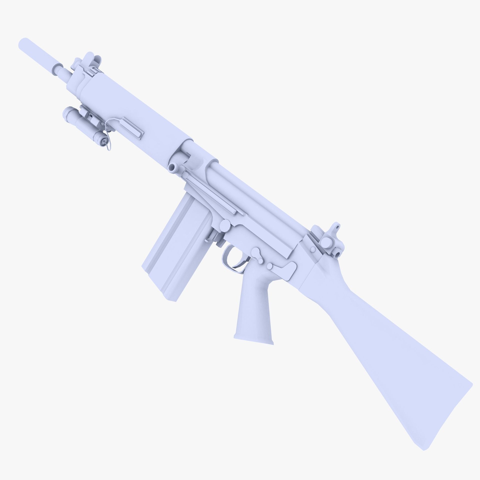 FN Fal  Low-poly 3D model_3