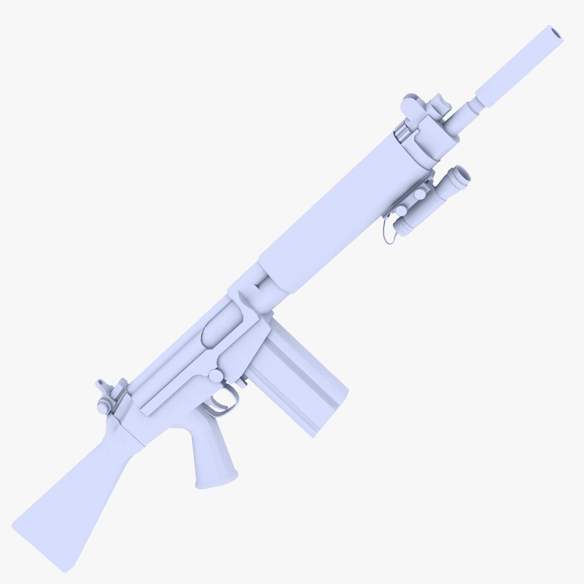 FN Fal  Low-poly 3D model_0