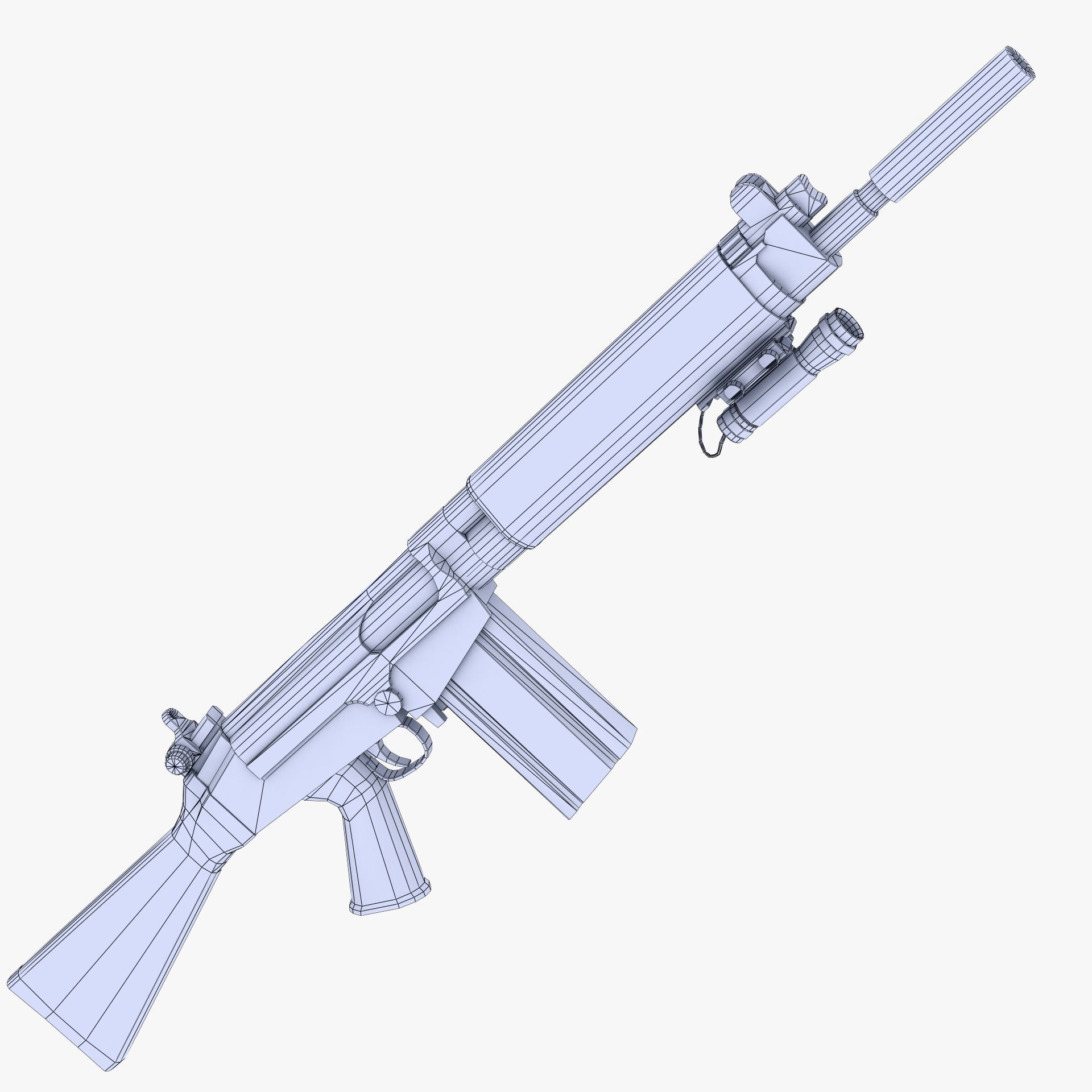 FN Fal  Low-poly 3D model_4