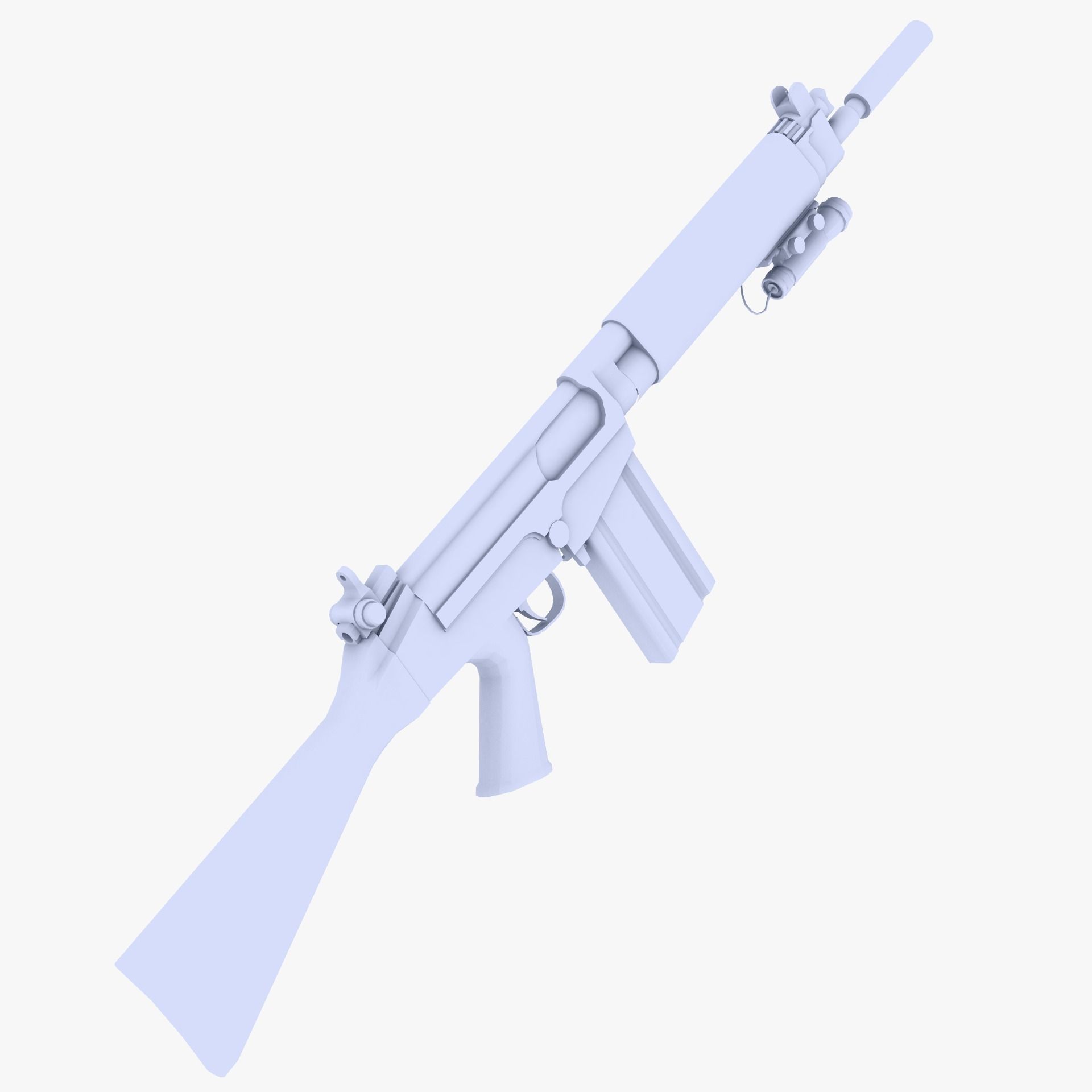 FN Fal  Low-poly 3D model_2