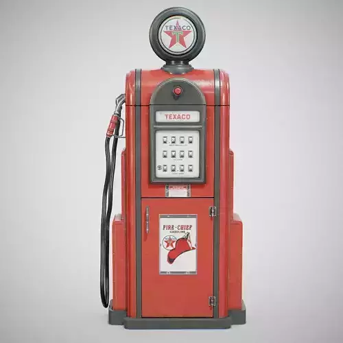 Gas Pump - Texaco 60s Used Low-poly 3D model