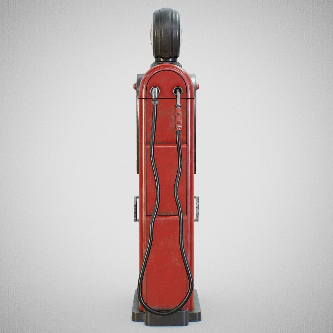 Gas Pump - Texaco 60s Used Low-poly 3D model_5