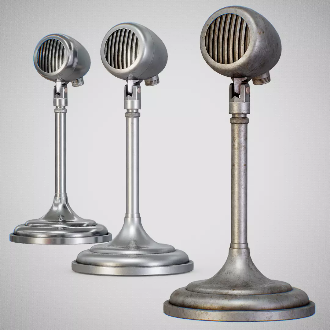 Microphone - American D5T Low-poly 3D model_0