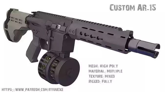 Custom AR-15 3D model