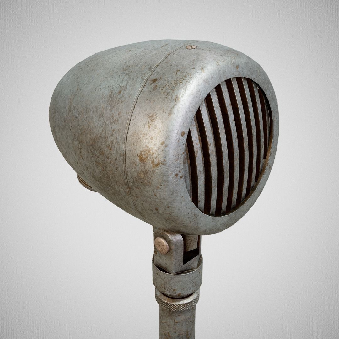 Microphone - American D5T Dirty Low-poly 3D model_3