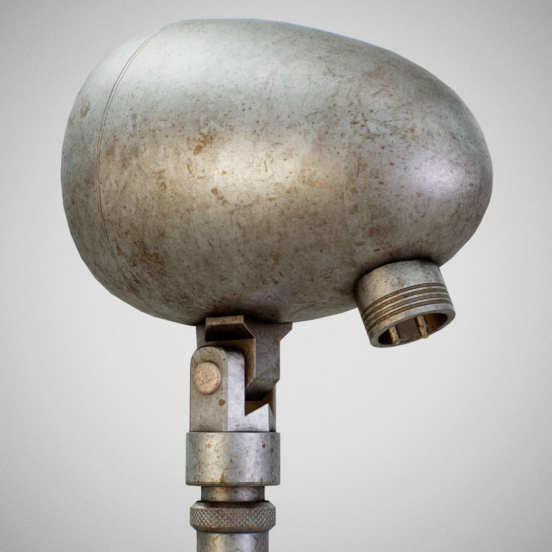 Microphone - American D5T Dirty Low-poly 3D model_1