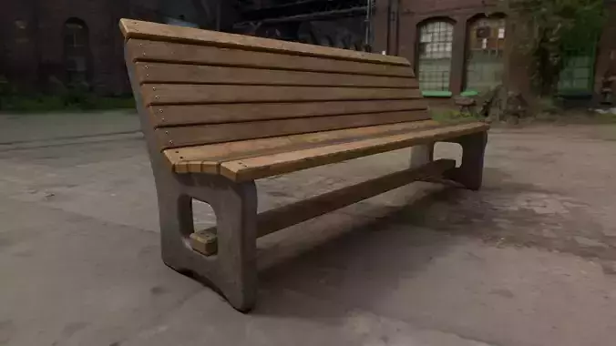 park bench with pbr texture sets