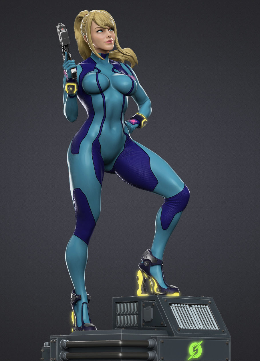 Samus Zero suit 3D Model 3D print model_1