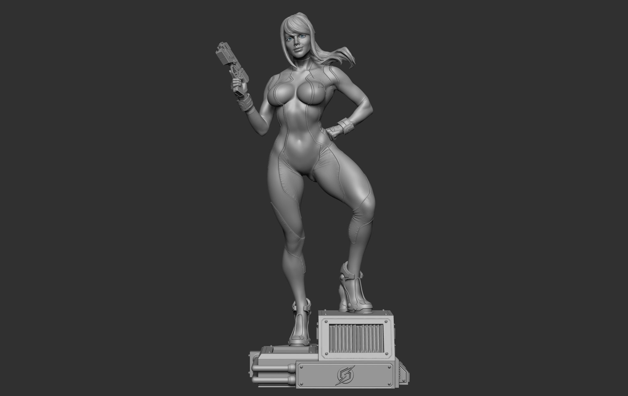 Samus Zero suit 3D Model 3D print model_4