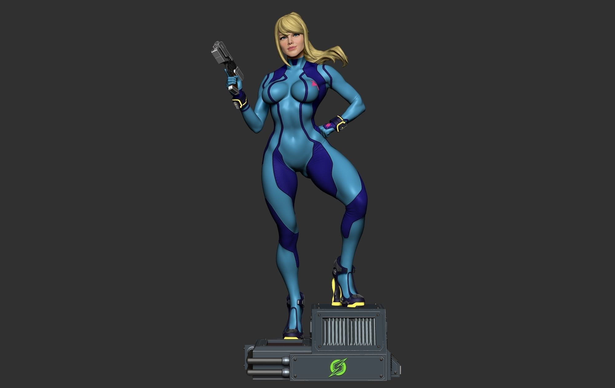 Samus Zero suit 3D Model 3D print model_3