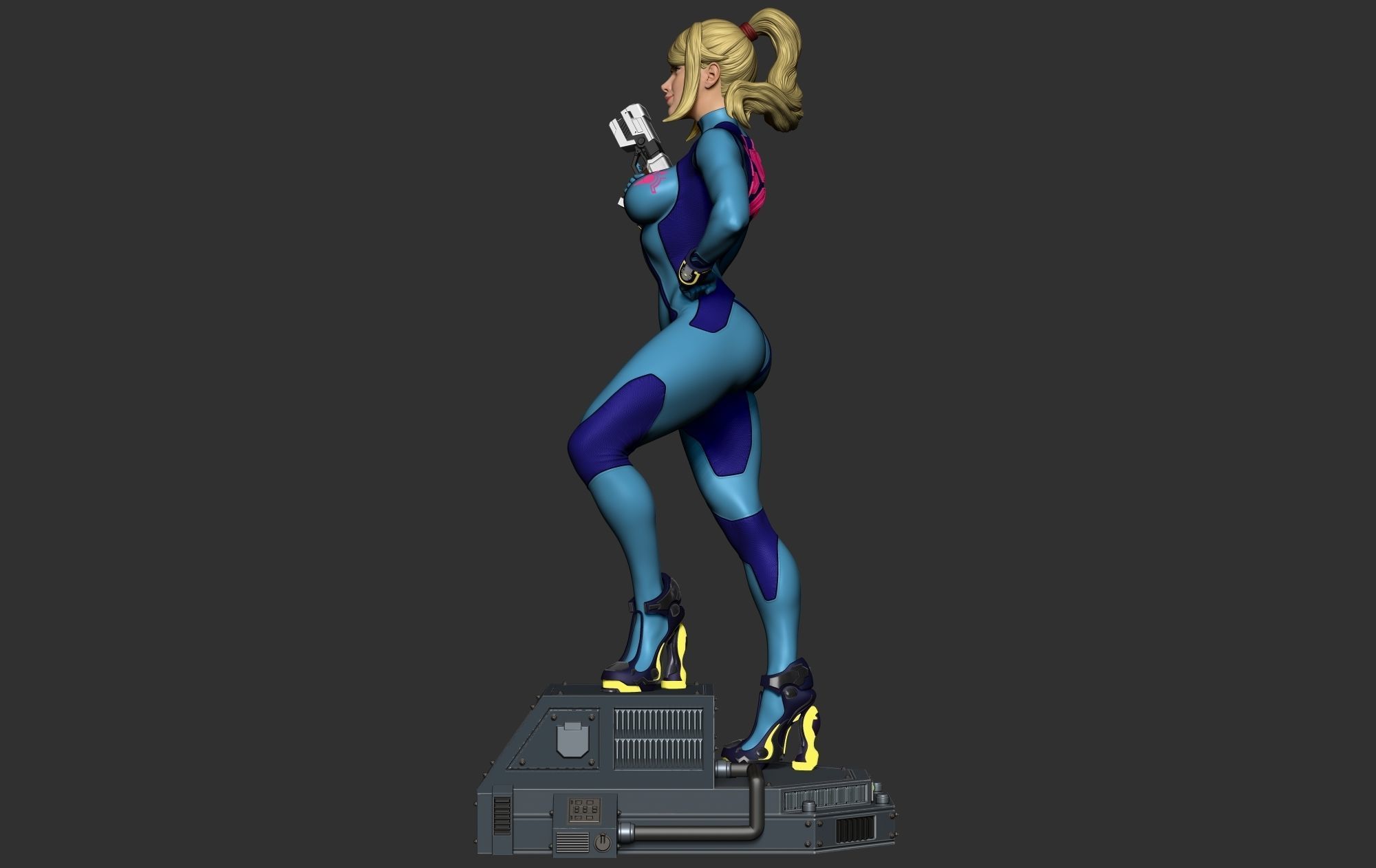 Samus Zero suit 3D Model 3D print model_7