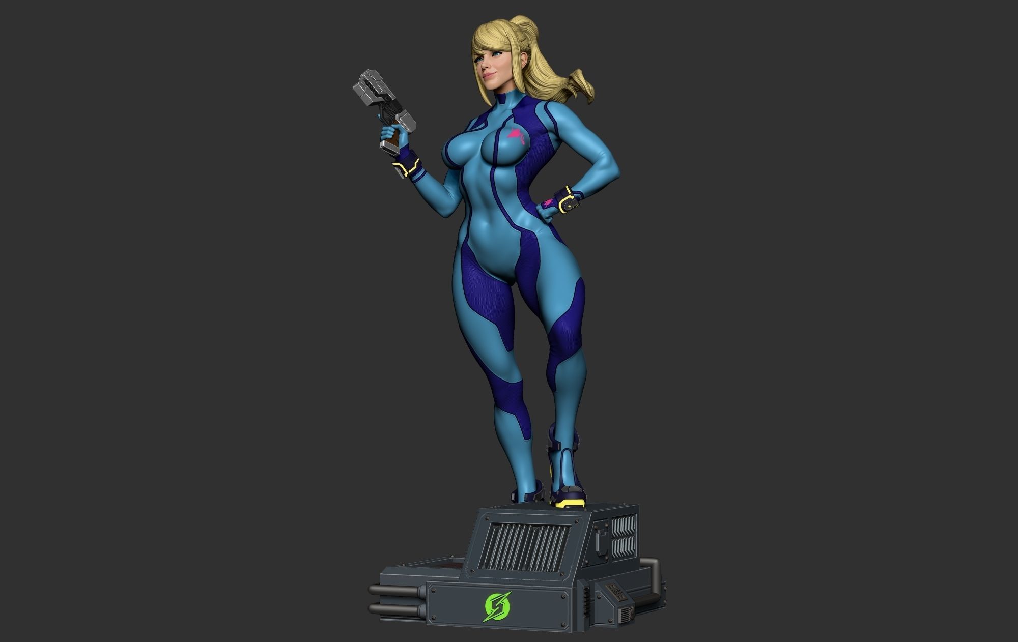 Samus Zero suit 3D Model 3D print model_5