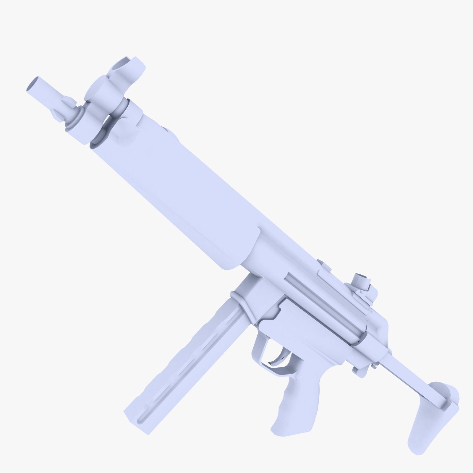 MP5 Submachine Gun 2 Low-poly 3D model_1