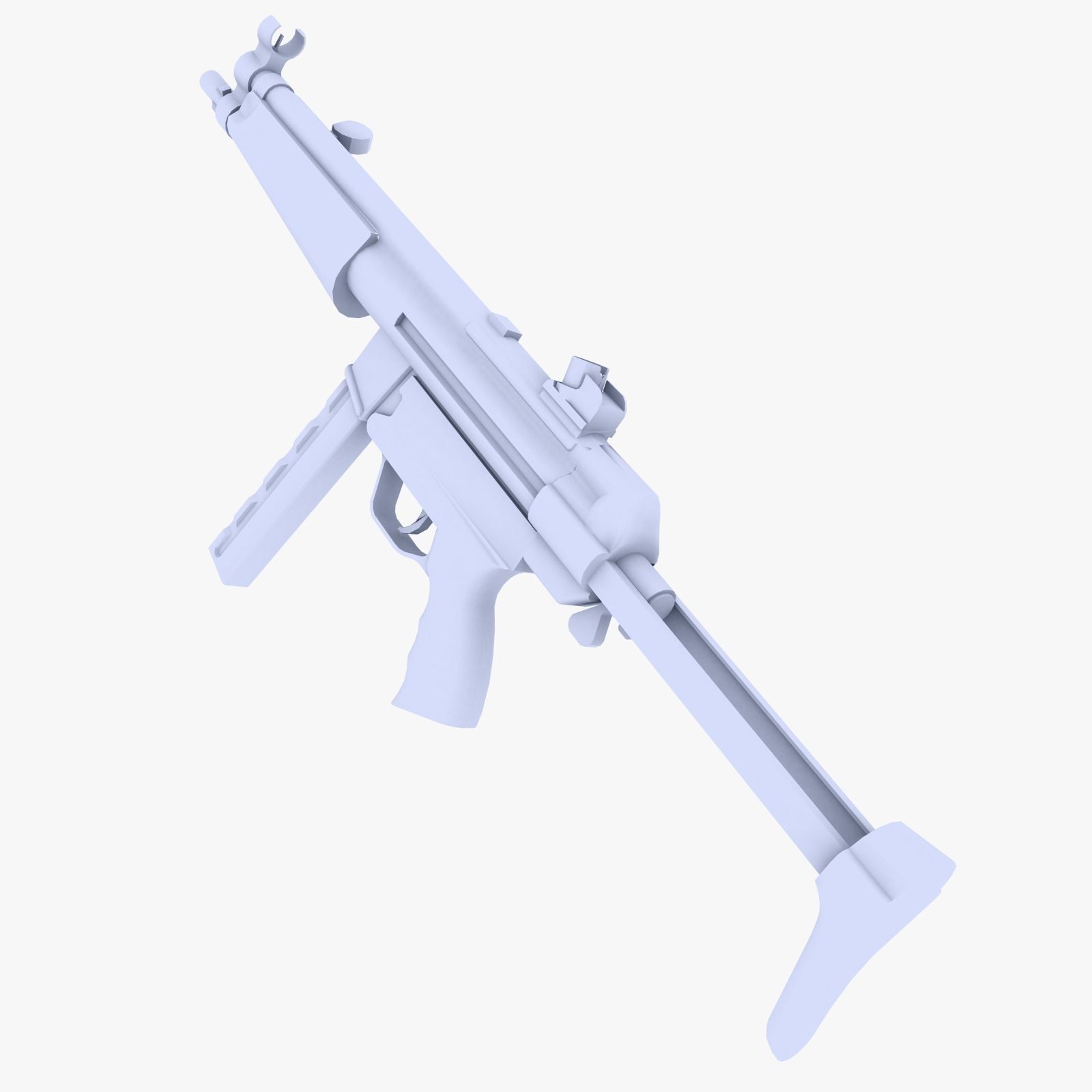 MP5 Submachine Gun 2 Low-poly 3D model_3