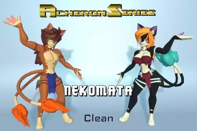 Acheron Nekomata Clean Low-poly 3D model