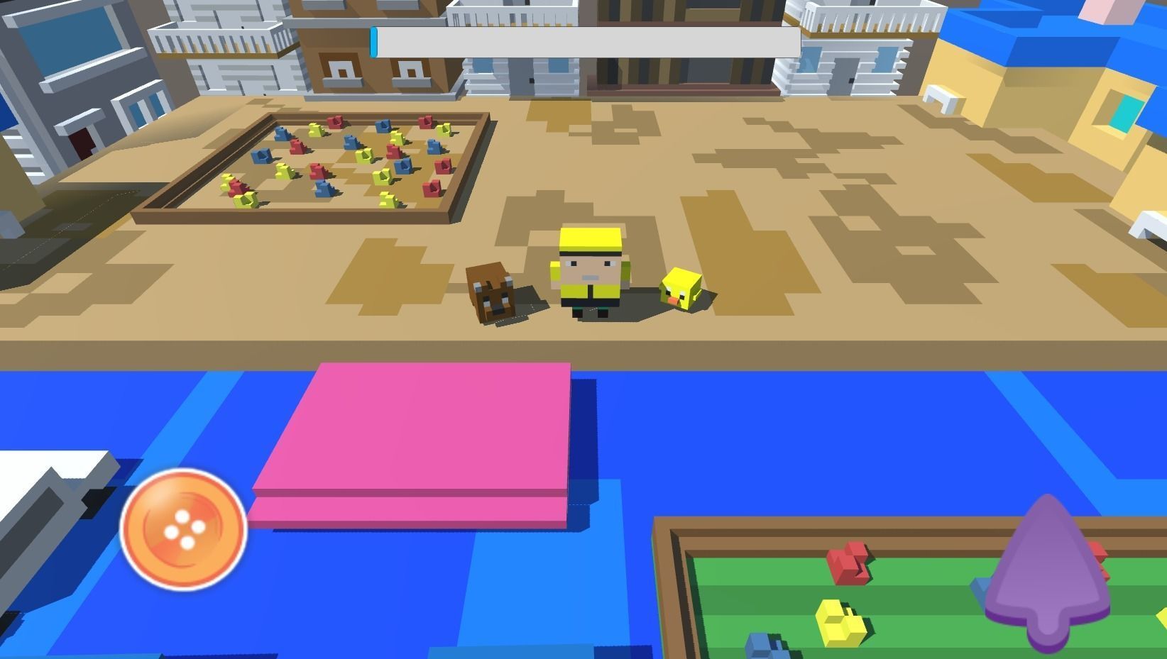 Voxel Mesh Town Set 3D model_4