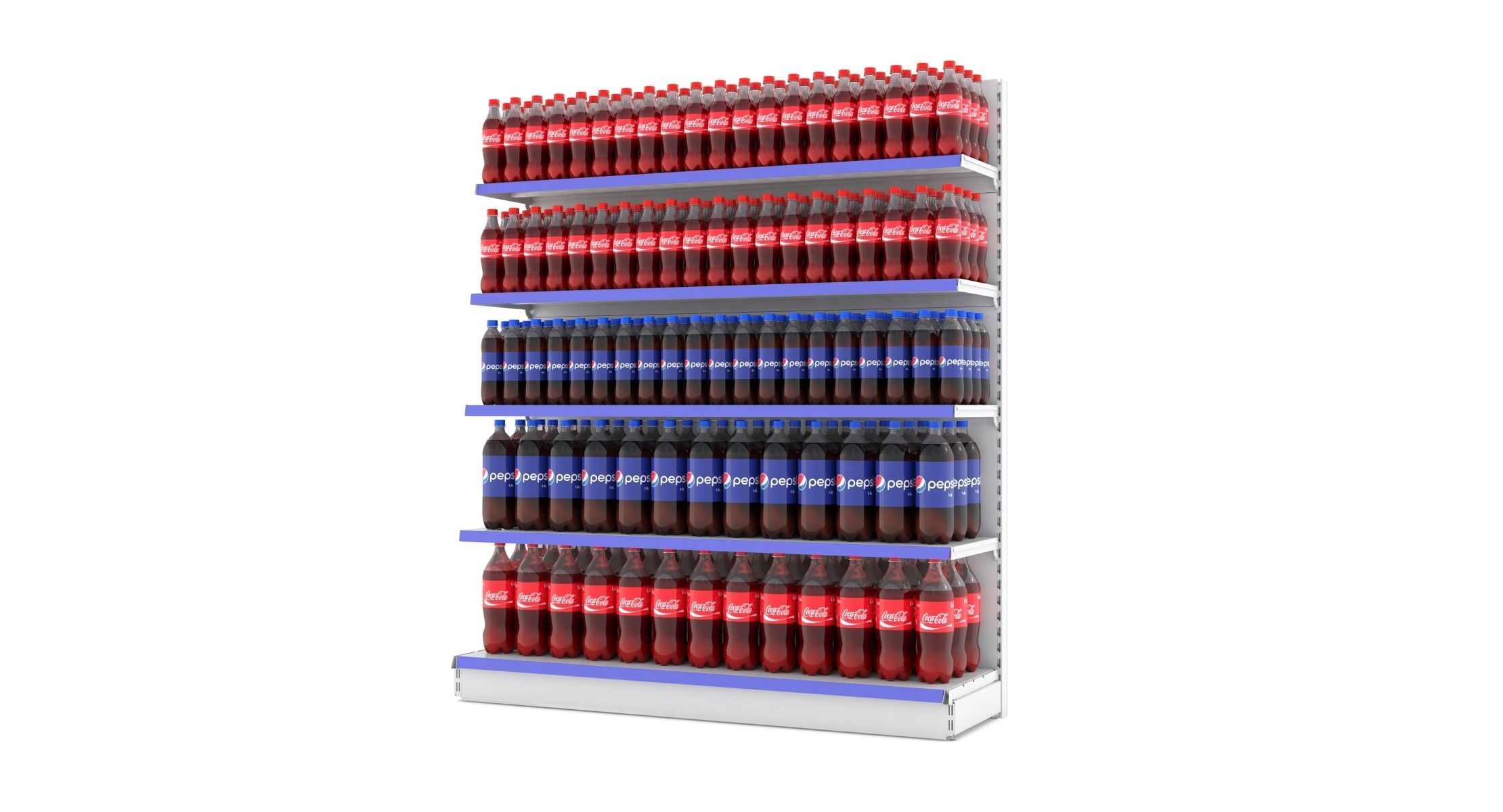 Supermarket Beverage Single Shelf  3D model_3