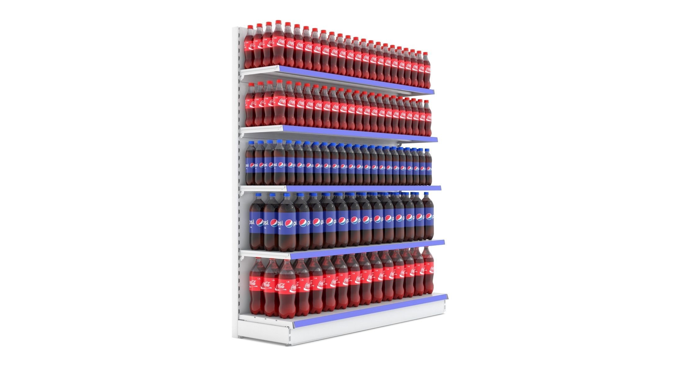 Supermarket Beverage Single Shelf  3D model_2