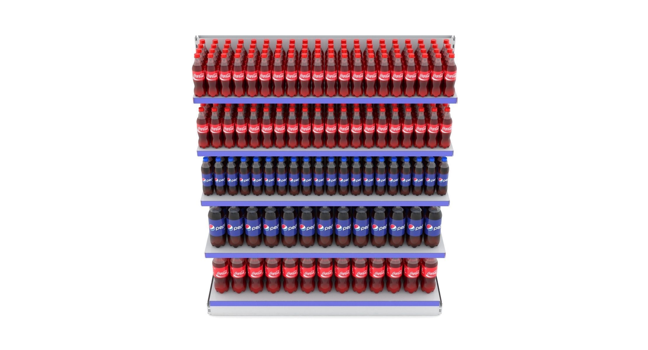 Supermarket Beverage Single Shelf  3D model_4