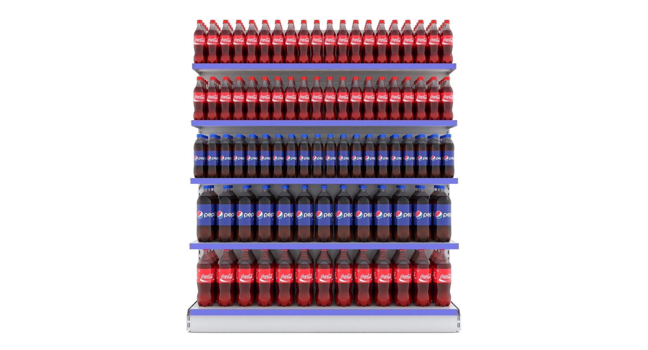 Supermarket Beverage Single Shelf  3D model_1