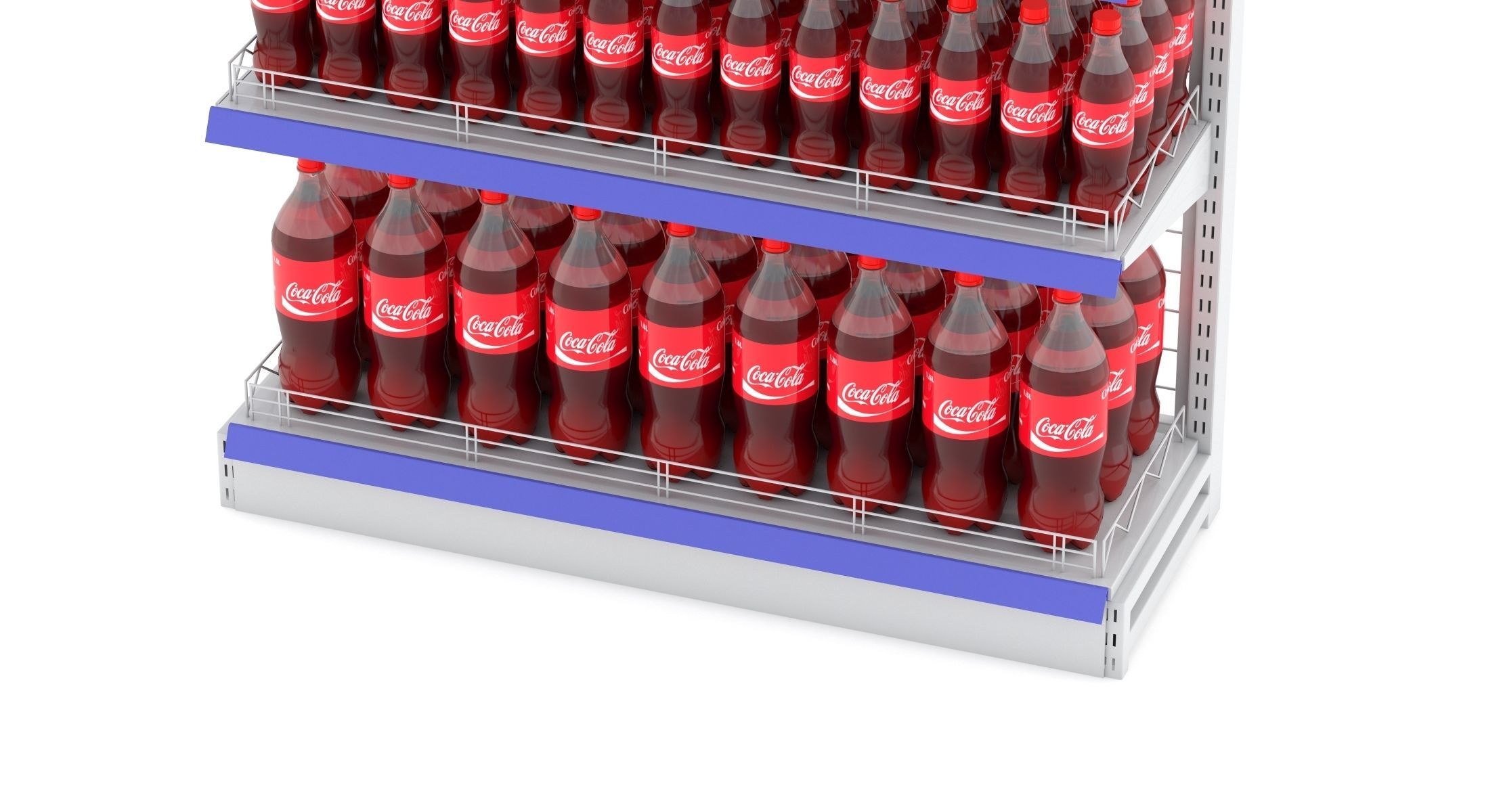 Supermarket Beverage Single Wire Shelf 3D model_5