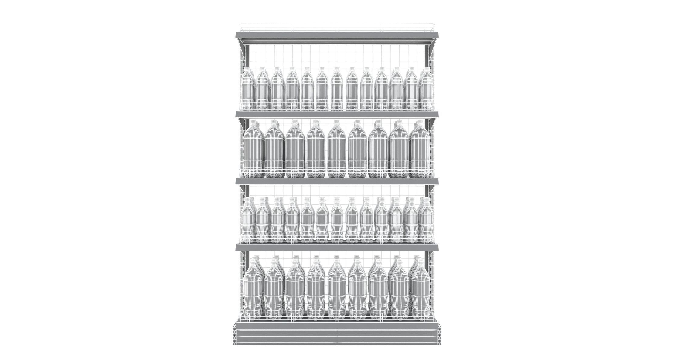 Supermarket Beverage Single Wire Shelf 3D model_7
