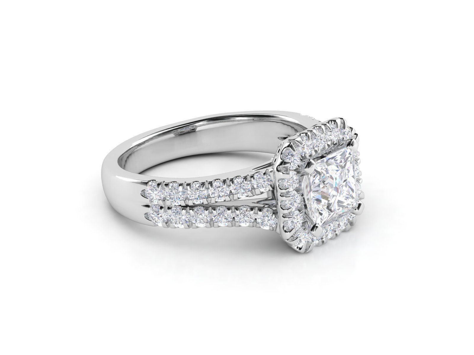 R ES019 engagement ring with princess cut diamonds 3D print model_2