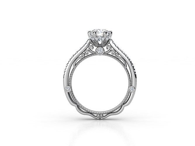 ZER020 diamond engagement ring 3D print model